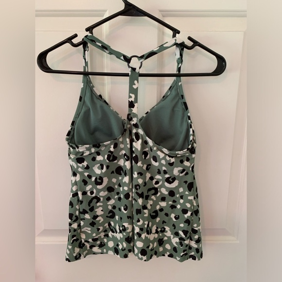 Kona Sol Leopard Print Tankini Bathing Suit Top - Picture 2 of 7